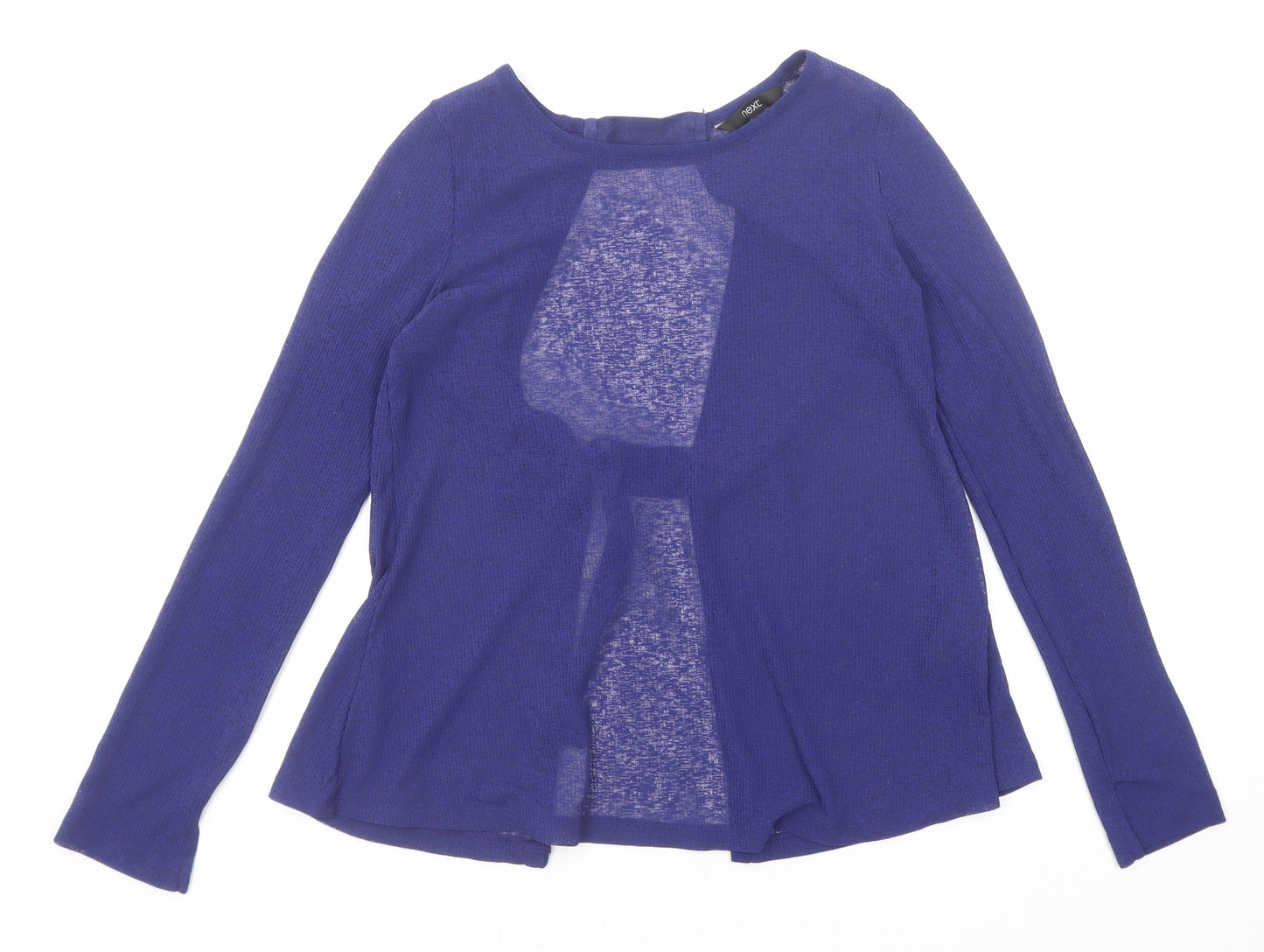 NEXT Womens Blue Polyester Basic Blouse Size 6 Round Neck - Open Back