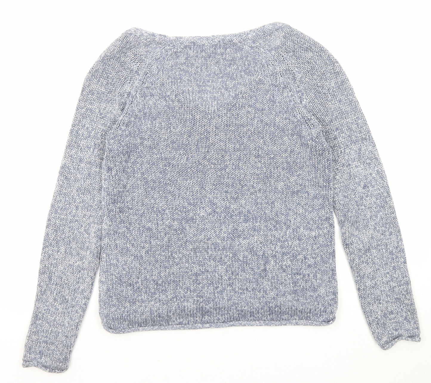 H&M Womens Blue V-Neck Acrylic Pullover Jumper Size XS