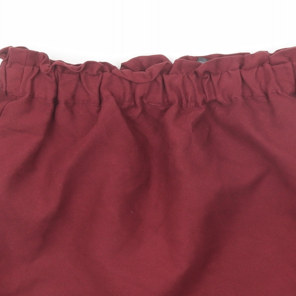 Divided by H&M Womens Red Polyester A-Line Skirt Size 8