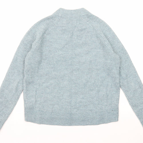 H&M Womens Blue Round Neck Acrylic Pullover Jumper Size S