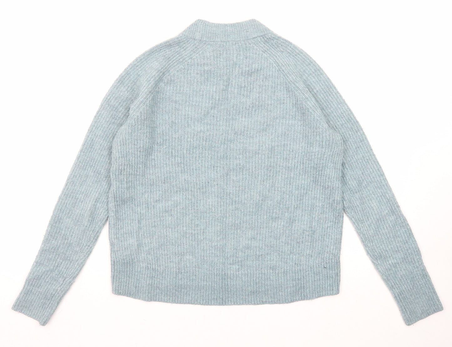 H&M Womens Blue Round Neck Acrylic Pullover Jumper Size S