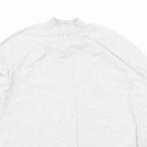Oasis Womens Grey Mock Neck Viscose Pullover Jumper Size S
