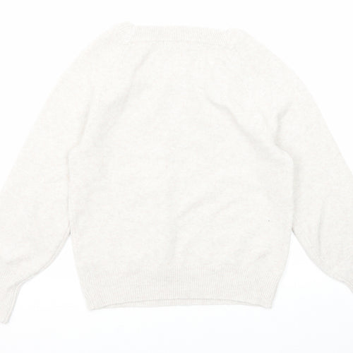 Marks and Spencer Womens Ivory Square Neck Polyester Pullover Jumper Size M