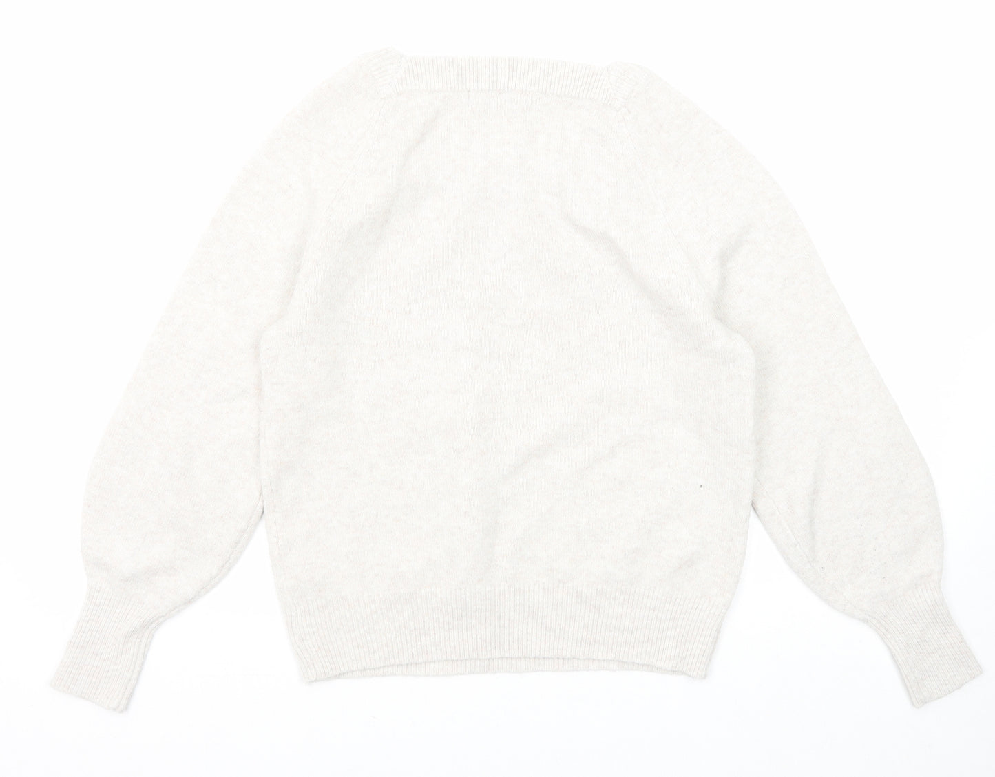 Marks and Spencer Womens Ivory Square Neck Polyester Pullover Jumper Size M