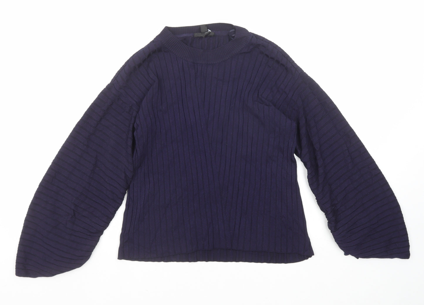 Topshop Womens Blue Round Neck Viscose Pullover Jumper Size 10