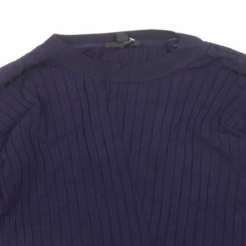 Topshop Womens Blue Round Neck Viscose Pullover Jumper Size 10