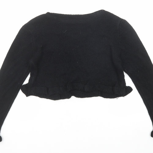 Boohoo Womens Black Round Neck Acrylic Pullover Jumper Size M