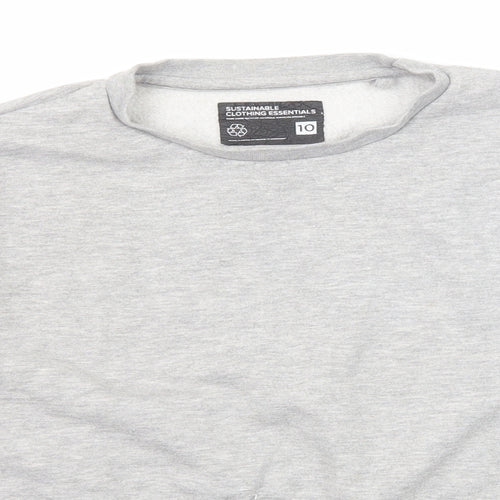Fluid Womens Grey Cotton Pullover Sweatshirt Size 10 Pullover
