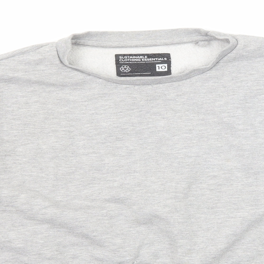 Fluid Womens Grey Cotton Pullover Sweatshirt Size 10 Pullover