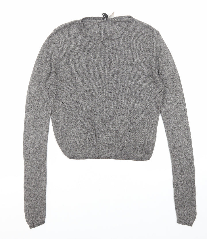 Divided by H&M Womens Black Round Neck Acrylic Pullover Jumper Size L