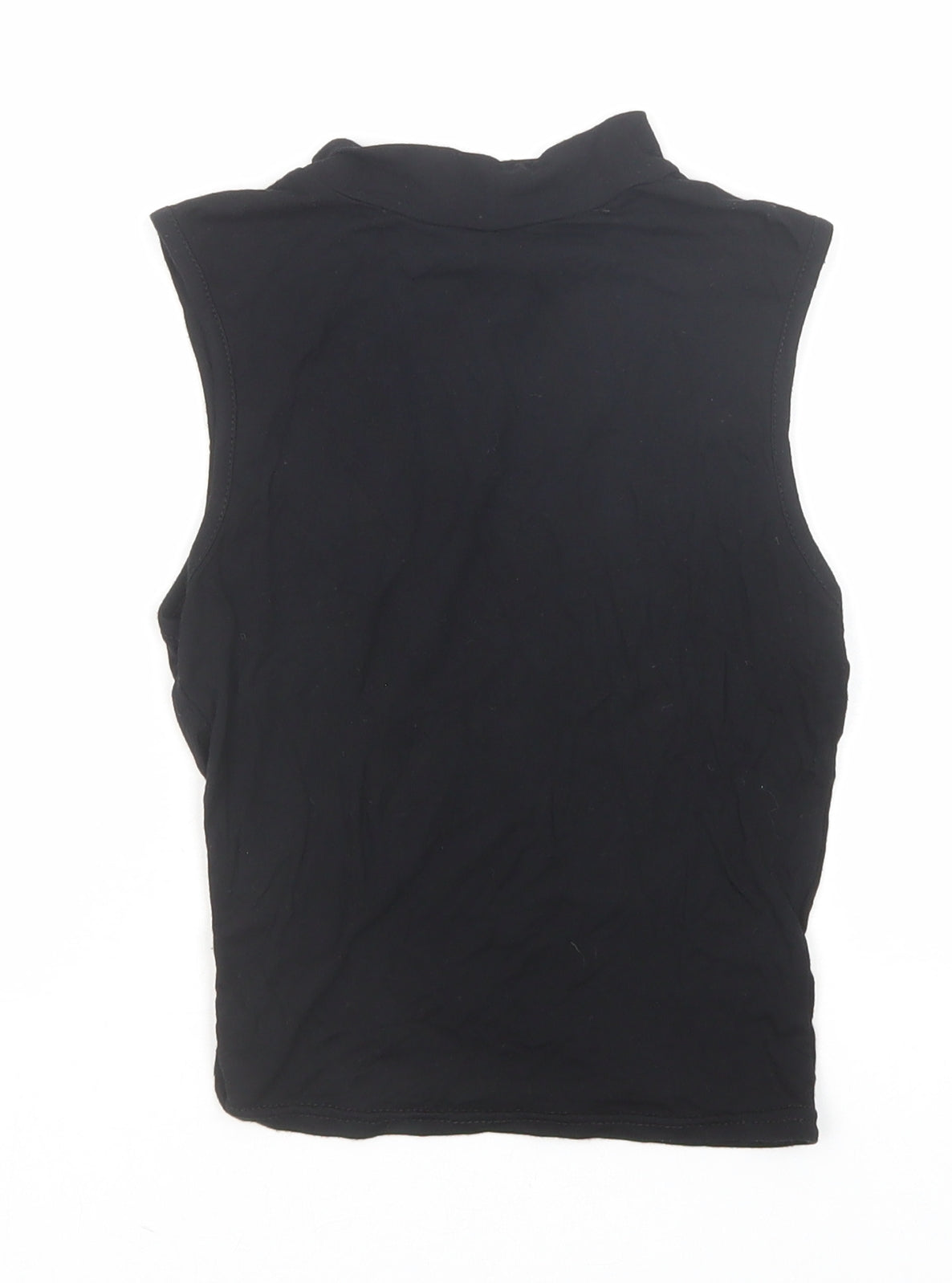 Nasty Gal Womens Black Polyester Basic Tank Size XS Mock Neck