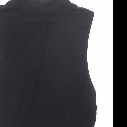 Nasty Gal Womens Black Polyester Basic Tank Size XS Mock Neck