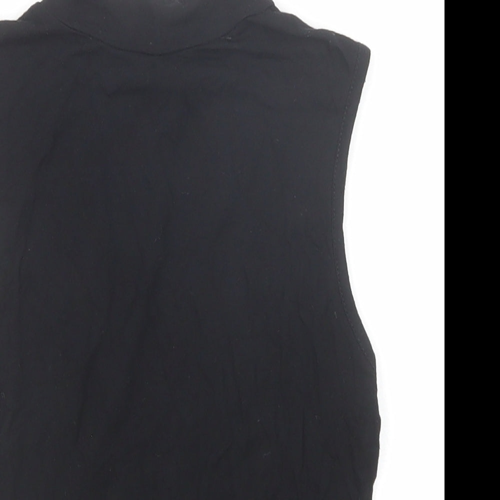Nasty Gal Womens Black Polyester Basic Tank Size XS Mock Neck