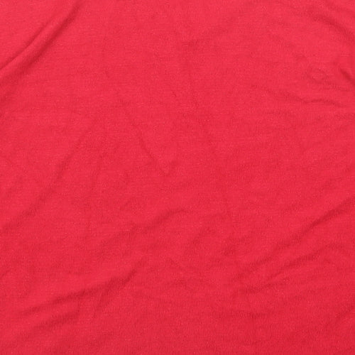 Marks and Spencer Womens Red V-Neck Viscose Pullover Jumper Size 10