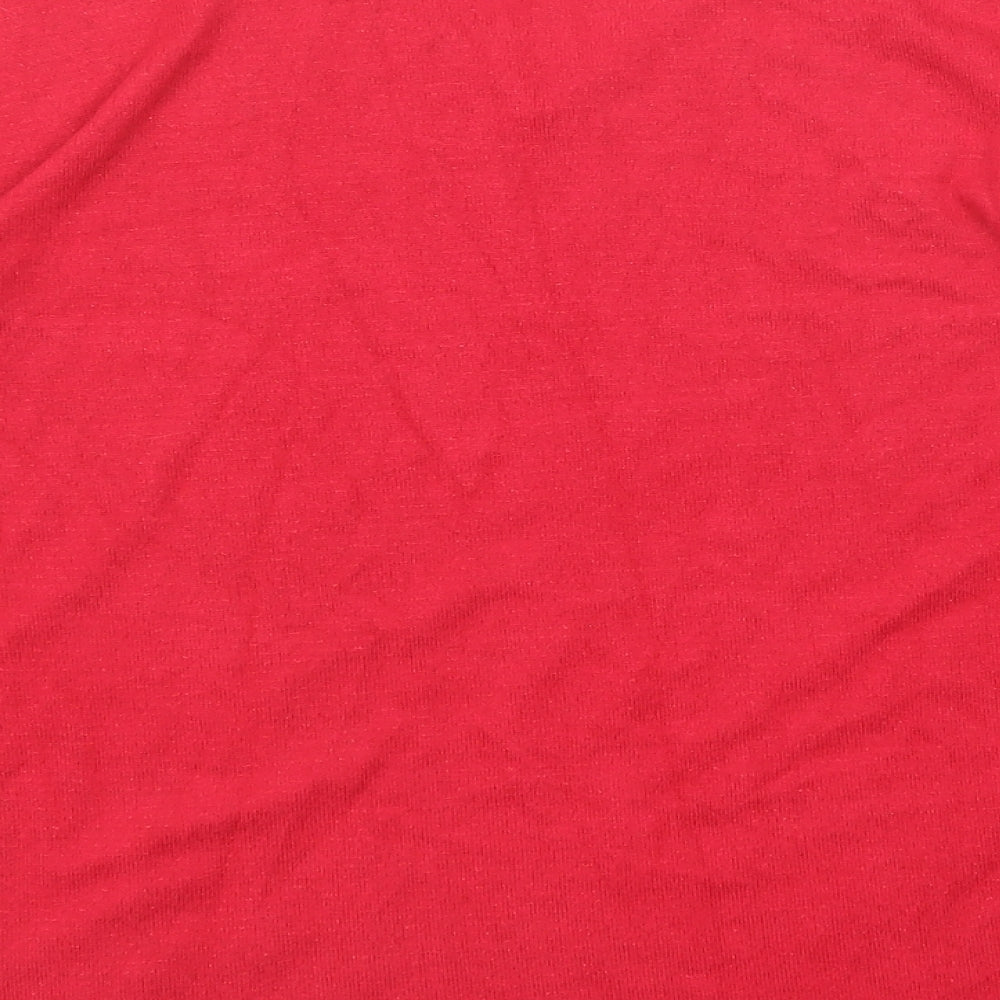 Marks and Spencer Womens Red V-Neck Viscose Pullover Jumper Size 10