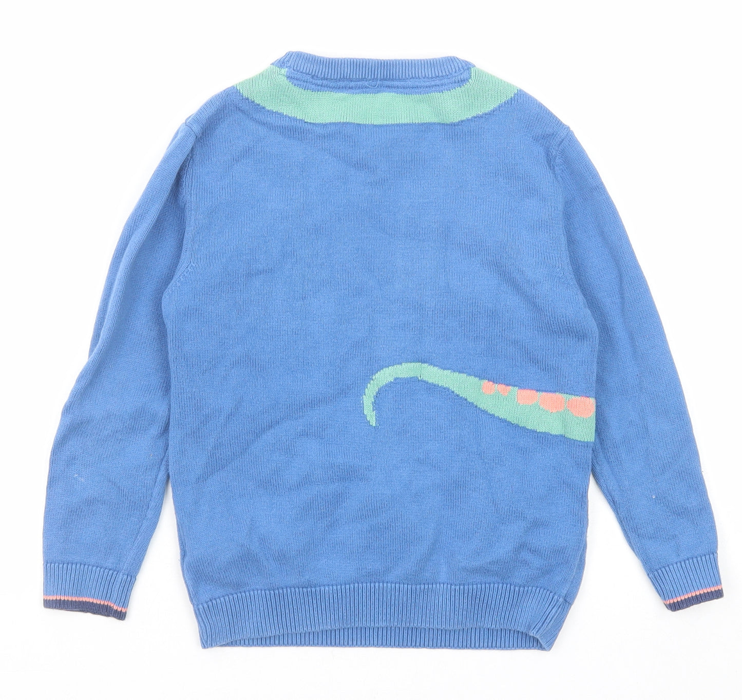 Marks and Spencer Boys Blue Crew Neck Cotton Pullover Jumper Size 5-6 Years Pullover - Dinosaur