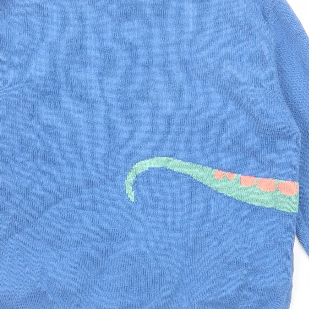 Marks and Spencer Boys Blue Crew Neck Cotton Pullover Jumper Size 5-6 Years Pullover - Dinosaur