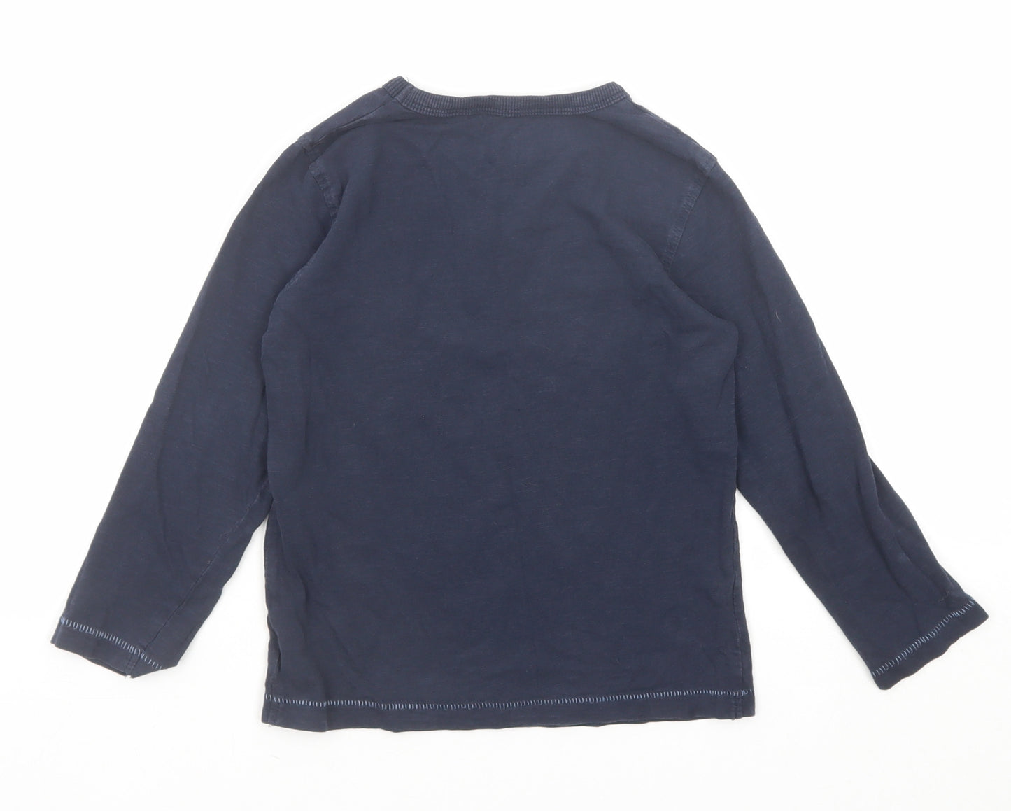 NEXT Boys Blue Cotton Pullover T-Shirt Size 4-5 Years Round Neck Pullover - Sail Boat