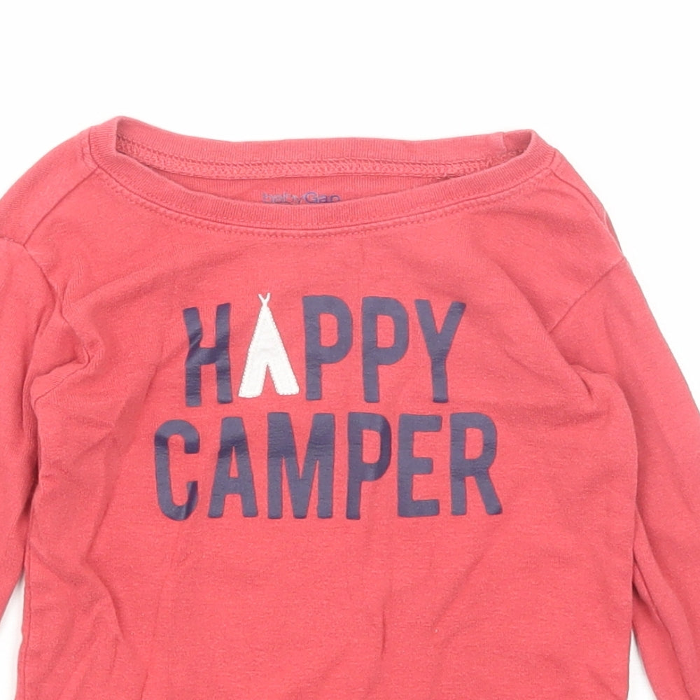 Gap Boys Red Cotton Pullover T-Shirt Size 5 Years Round Neck Pullover - Happy Camper