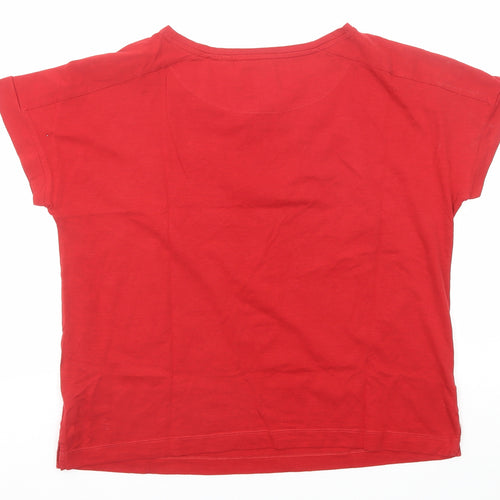 NEXT Womens Red Cotton Basic T-Shirt Size S Round Neck - Love Is Enough