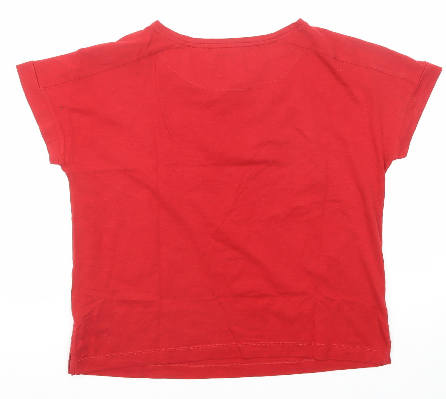 NEXT Womens Red Cotton Basic T-Shirt Size S Round Neck - Love Is Enough