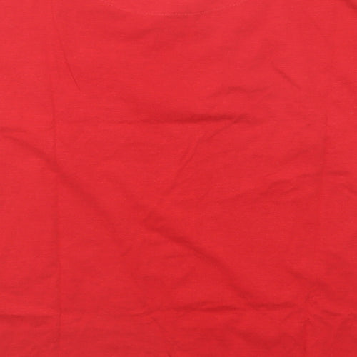 NEXT Womens Red Cotton Basic T-Shirt Size S Round Neck - Love Is Enough