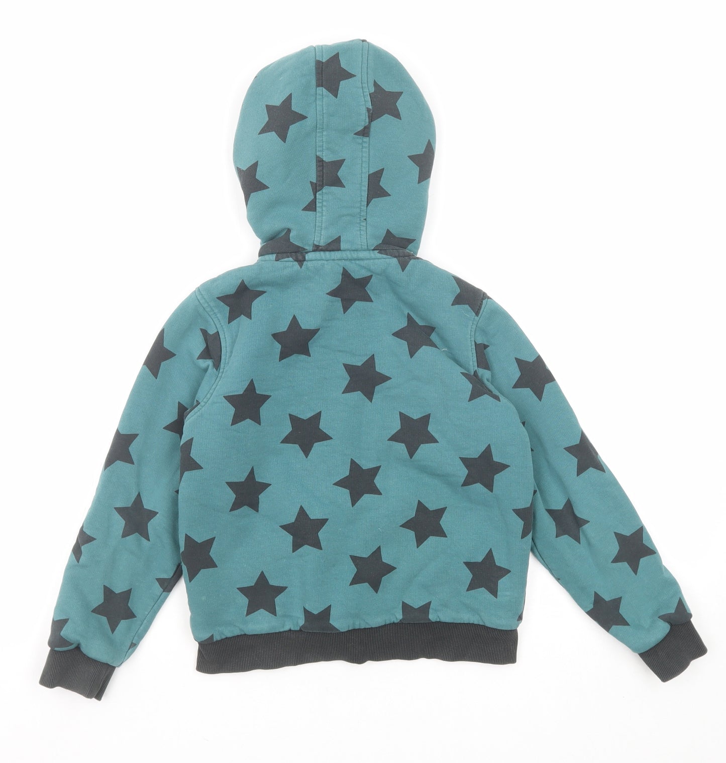 Marks and Spencer Boys Green Geometric Basic Jacket Jacket Size 5-6 Years Zip - Star Print