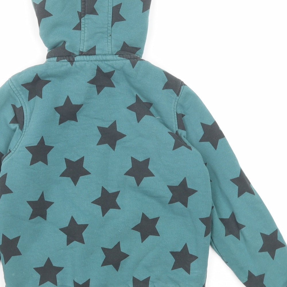 Marks and Spencer Boys Green Geometric Basic Jacket Jacket Size 5-6 Years Zip - Star Print