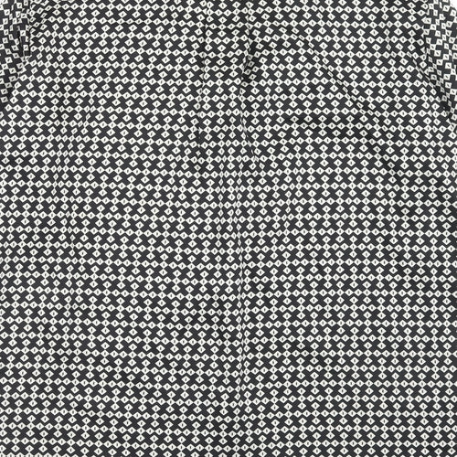 Marks and Spencer Womens Beige Geometric Polyester Basic Blouse Size 12 Collared