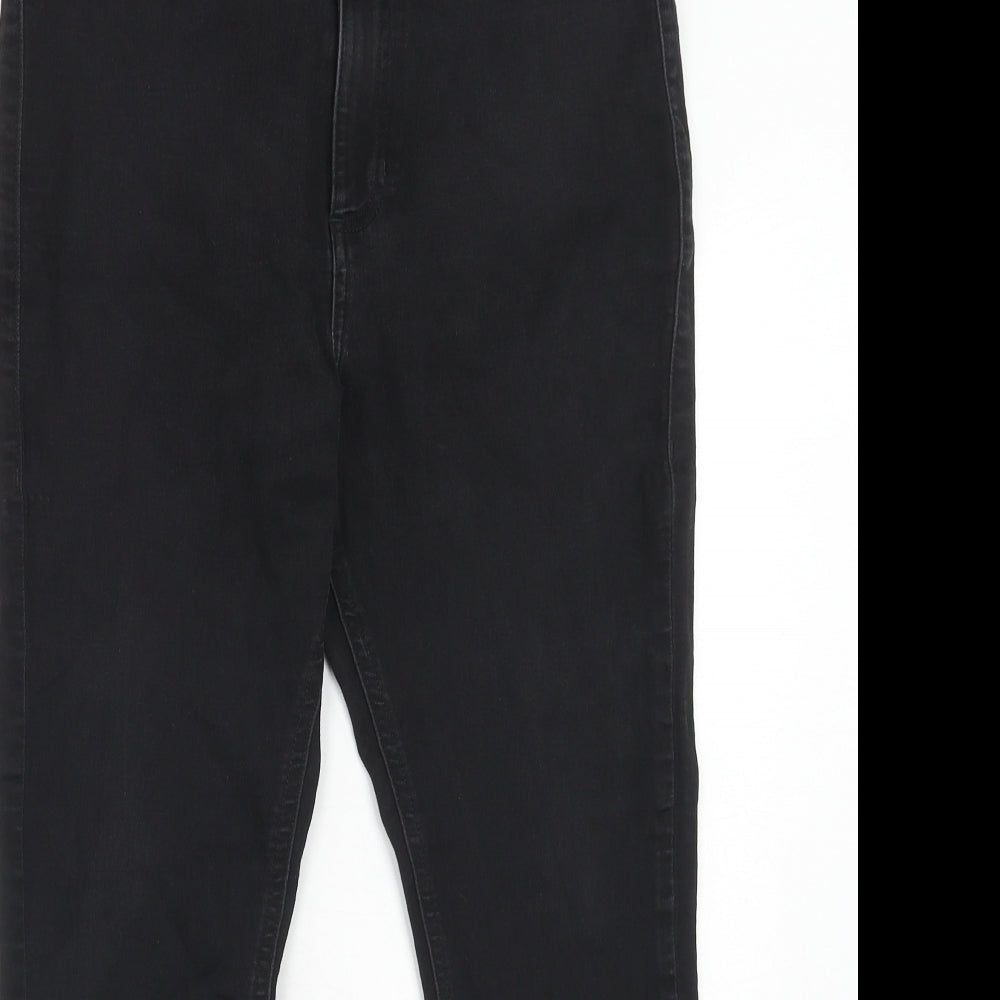 Marks and Spencer Womens Black Cotton Skinny Jeans Size 16 Regular Zip