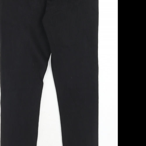 Marks and Spencer Womens Black Cotton Skinny Jeans Size 16 Regular Zip