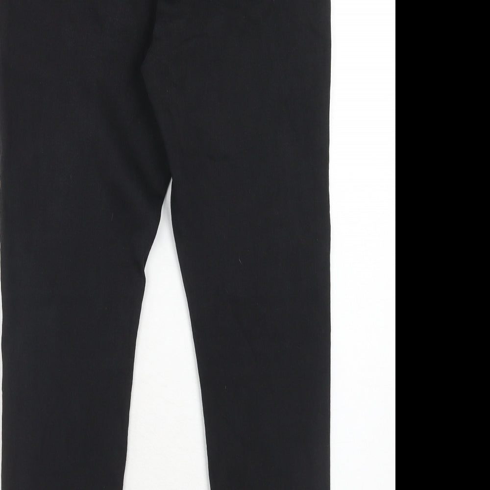 Marks and Spencer Womens Black Cotton Skinny Jeans Size 16 Regular Zip