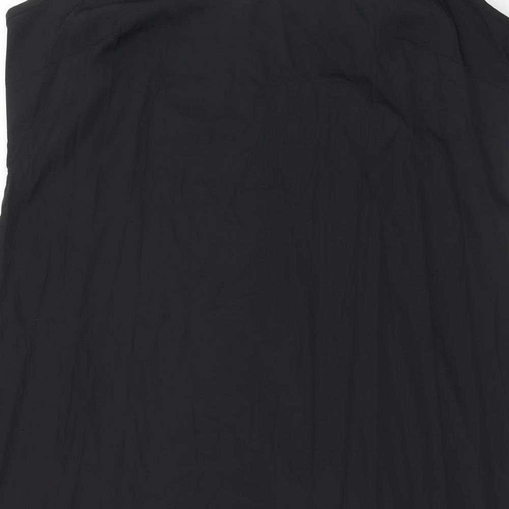 Marks and Spencer Womens Black Polyester Slip Dress Size 20 V-Neck Pullover