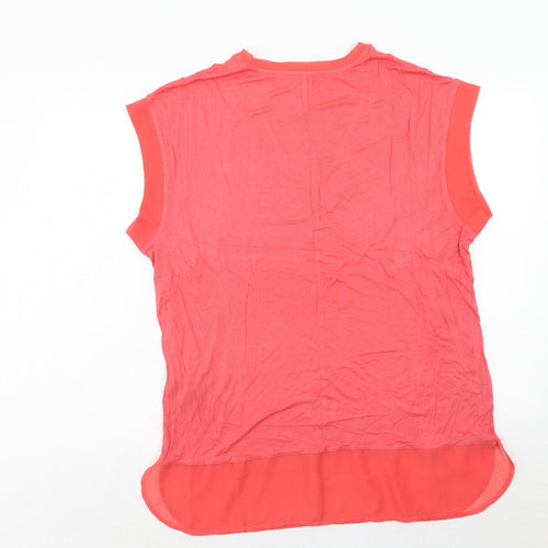 Avon Womens Pink Viscose Basic T-Shirt Size 18 V-Neck