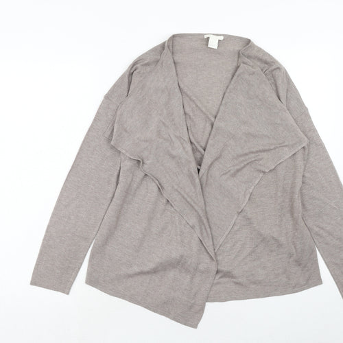H&M Womens Brown Collared Polyethylene Cardigan Jumper Size S