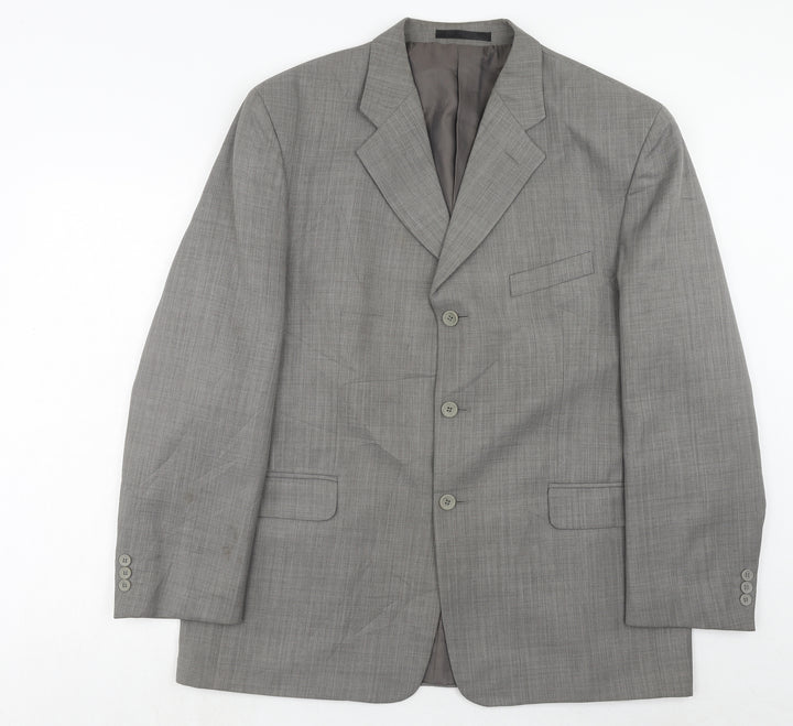Zantos Mens Grey Polyester Jacket Suit Jacket Size 44 Regular
