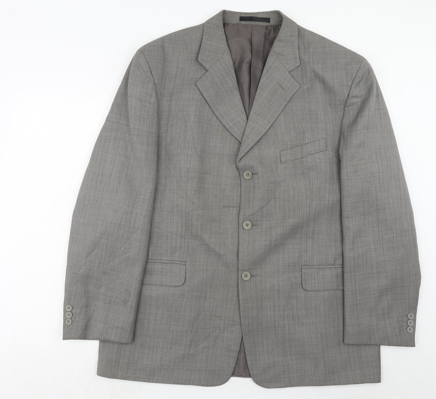 Zantos Mens Grey Polyester Jacket Suit Jacket Size 44 Regular