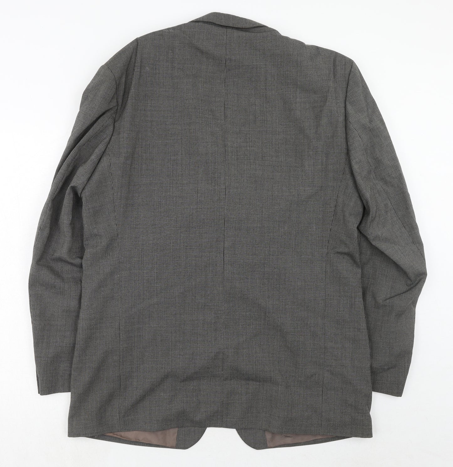Burton Mens Grey Geometric Wool Jacket Suit Jacket Size 44 Regular