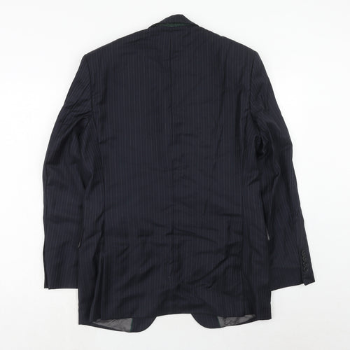 John Lewis Mens Blue Striped Wool Jacket Suit Jacket Size 38 Regular