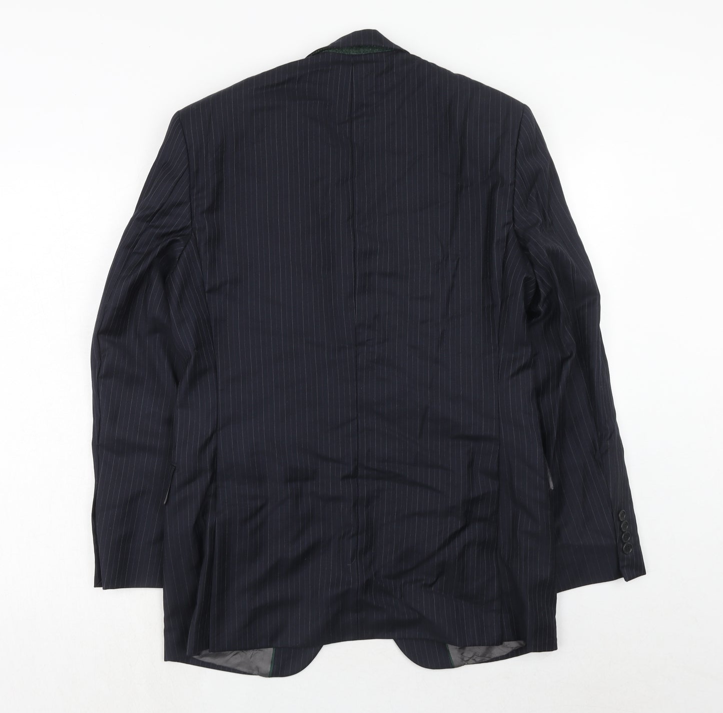 John Lewis Mens Blue Striped Wool Jacket Suit Jacket Size 38 Regular