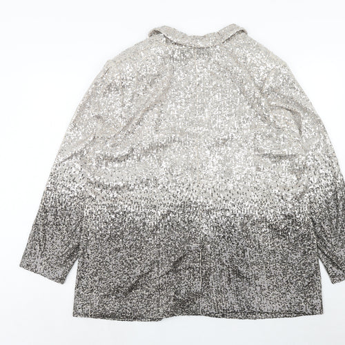 Marks and Spencer Womens Beige Polyester Jacket Blazer Size 20 - Sequin