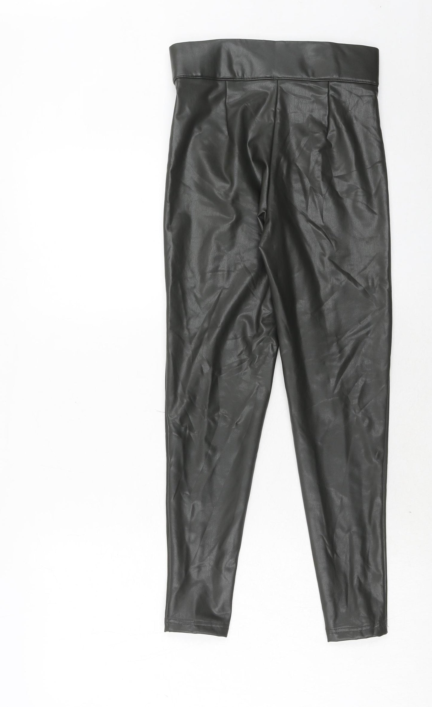 Marks and Spencer Womens Grey Polyurethane Trousers Size 6 Regular