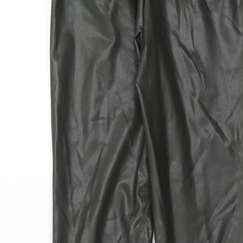 Marks and Spencer Womens Grey Polyurethane Trousers Size 6 Regular