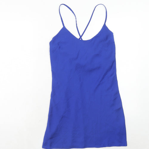 Marks and Spencer Womens Blue Polyester Mini Size 6 Round Neck Pullover