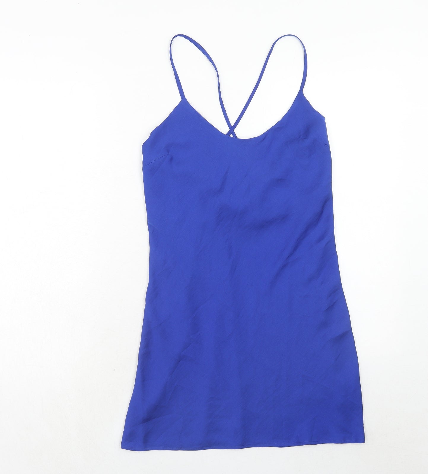 Marks and Spencer Womens Blue Polyester Mini Size 6 Round Neck Pullover