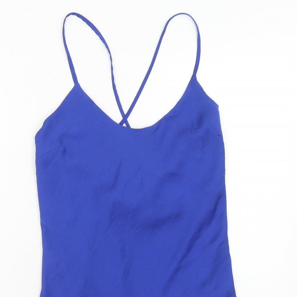 Marks and Spencer Womens Blue Polyester Mini Size 6 Round Neck Pullover