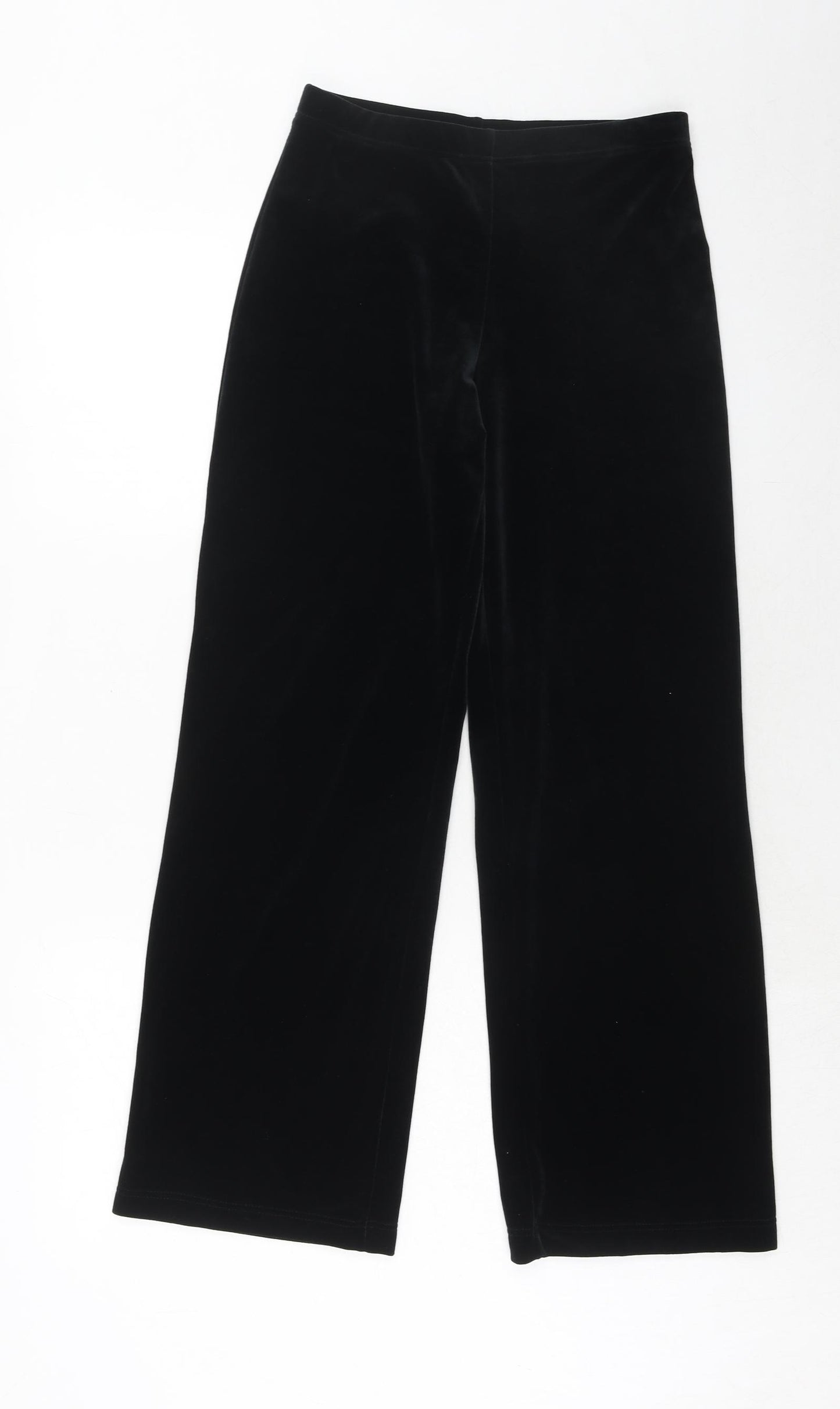 Marks and Spencer Womens Black Polyester Trousers Size 8 Regular