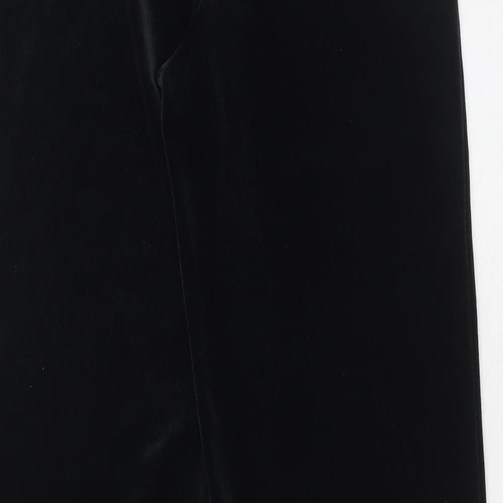 Marks and Spencer Womens Black Polyester Trousers Size 8 Regular