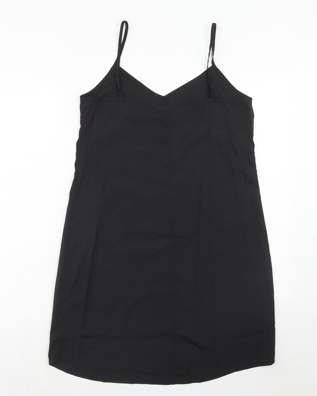 Marks and Spencer Womens Black Polyester Tank Dress Size 10 V-Neck Pullover