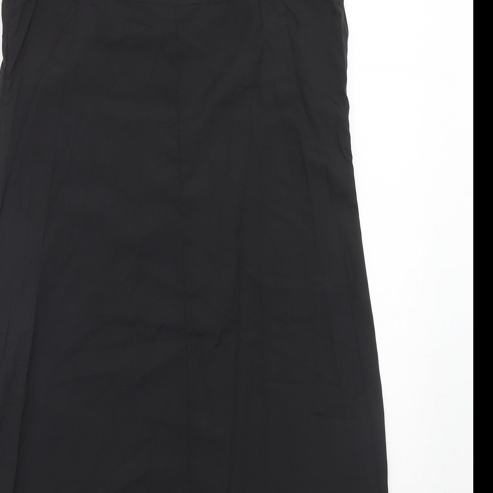 Marks and Spencer Womens Black Polyester Tank Dress Size 10 V-Neck Pullover